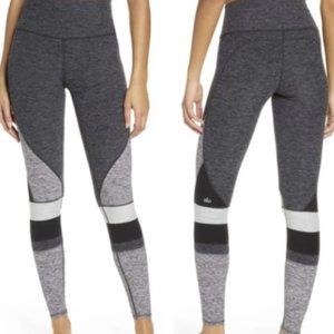 ALO Yoga High-Waist Alosoft Momentum Legging - Heather Grey/Black Women's Small